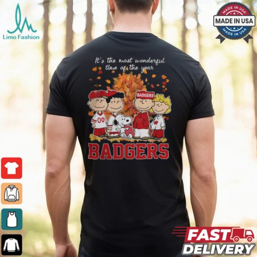 2024 Wisconsin Badgers x Peanuts Snoopy Is The Most Wonderful Time Of The Year Shirt