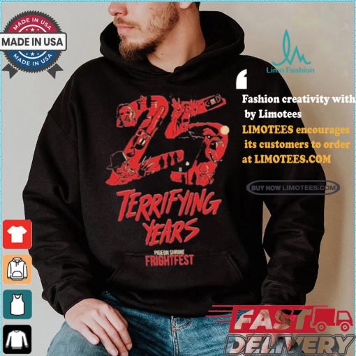 25 Terrifying Years Pigeon Shrine Frightfest T shirt