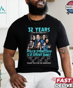 52 years 1972 2024 bruce springteen and the estreet band thank you for the memories shirt