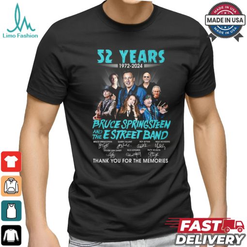 52 years 1972 2024 bruce springteen and the estreet band thank you for the memories shirt