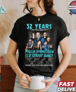 52 years 1972 2024 bruce springteen and the estreet band thank you for the memories shirt