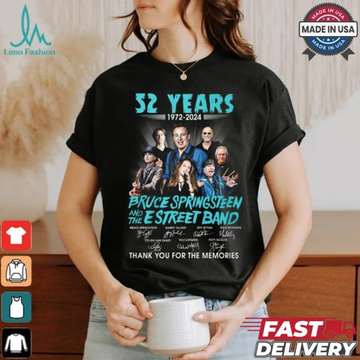 52 years 1972 2024 bruce springteen and the estreet band thank you for the memories shirt