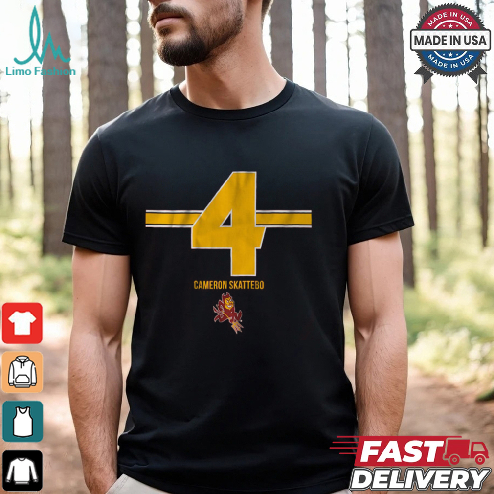 ASU Football Cameron Skattebo 4 Stripe Shirt ASU Football Cameron Skattebo 4 Stripe Shirt