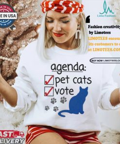 Agenda Vote & Pet Cats Kamala Harris For President Vote Blue Childless Cat Lady 2024 T shirt