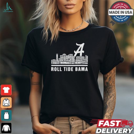 Alabama Skyline 2024 Alabama Crimson Tide Roll Tide Roll Players Name shirt