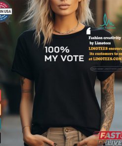 Amanda Gorman Wearing 100% My Vote Tee shirt