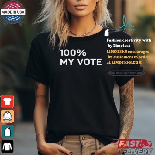 Amanda Gorman Wearing 100% My Vote Tee shirt