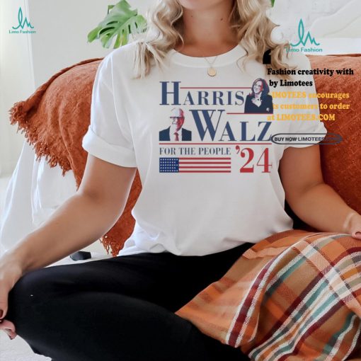American Flag Harris Walz ’24 For The People T Shirt