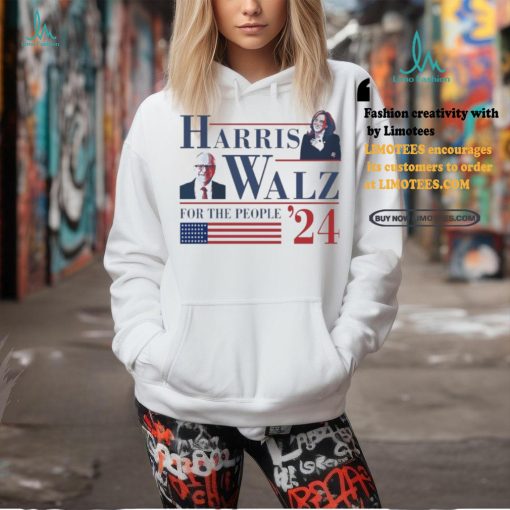 American Flag Harris Walz ’24 For The People T Shirt