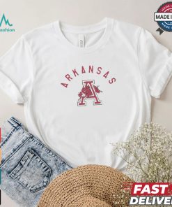 Arkansas Razorbacks Grey Vintage Arch Mascot Short Sleeve Fashion T Shirt