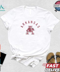 Arkansas Razorbacks Grey Vintage Arch Mascot Short Sleeve Fashion T Shirt