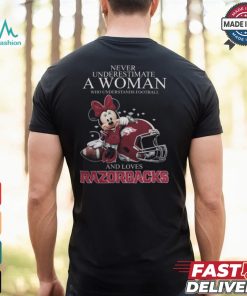 Arkansas Razorbacks x Minnie Mouse Never Underestimate A Woman Who Understands Football And Loves Shirt