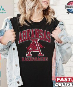 Arkansas razorbacks black classic oversized logo short sleeve fashion t shirt