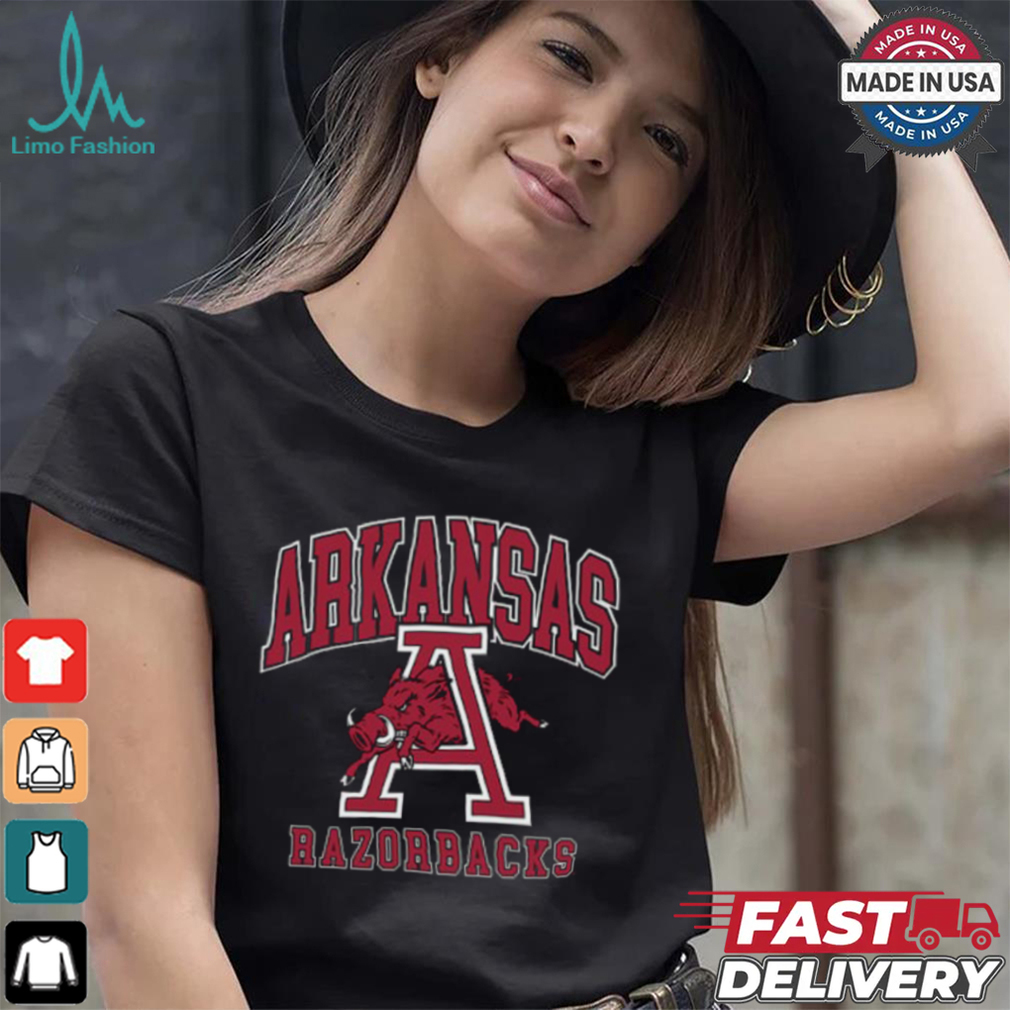 Arkansas razorbacks black classic oversized logo short sleeve fashion t shirt Arkansas razorbacks black classic oversized logo short sleeve fashion t shirt