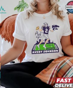 Avery Johnson K State Wildcats Grey Football Caricature Short Sleeve Fashion Player T Shirt