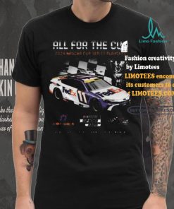 Awesome Men’s Denny Hamlin Joe Gibbs Racing Team Collection Black 2024 NASCAR Cup Series Playoffs FedEx T Shirt