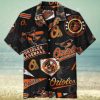 Orioles Monochrome Floral And Team Logo Casual Hawaiian Shirt