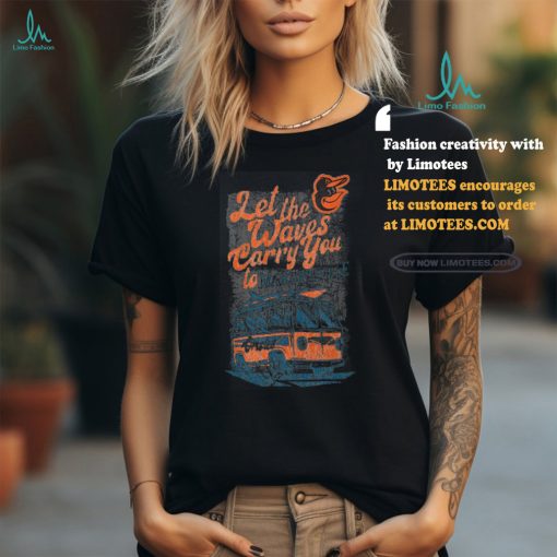 Baltimore Orioles Margaritaville Bus Waves Graphic T Shirt