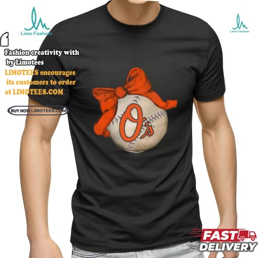 Baltimore Orioles Tiny Turnip Infant Baseball Bow Bodysuit shirt