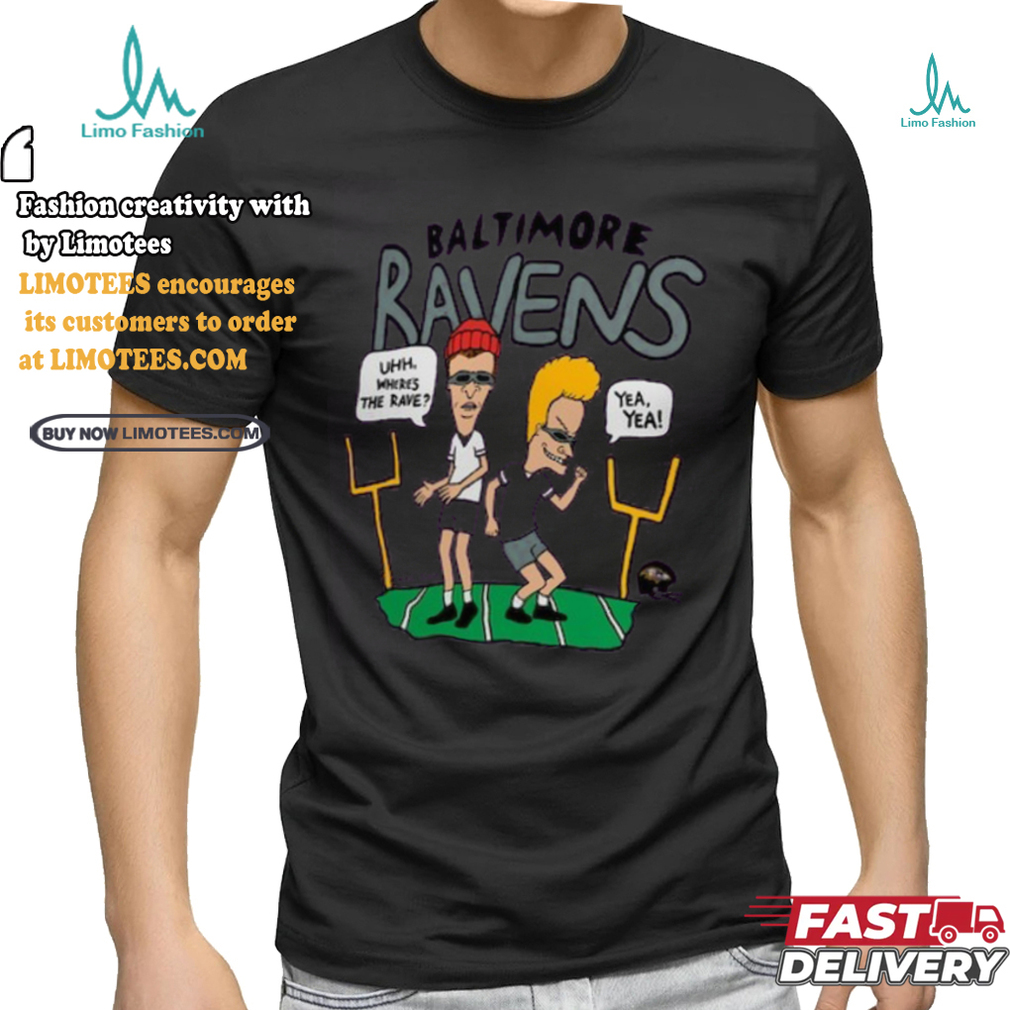 Baltimore Ravens NFL x Homage x Beavis and Butt Head Unisex Tri Blend T Shirt Baltimore Ravens NFL x Homage x Beavis and Butt Head Unisex Tri Blend T Shirt