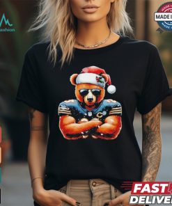 Bear with Santa hat Chicago Bears Merry Christmas shirt
