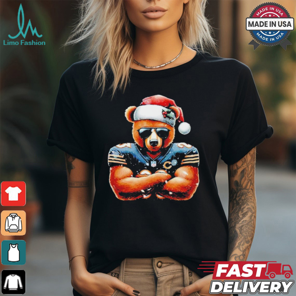 Bear with Santa hat Chicago Bears Merry Christmas shirt Bear with Santa hat Chicago Bears Merry Christmas shirt