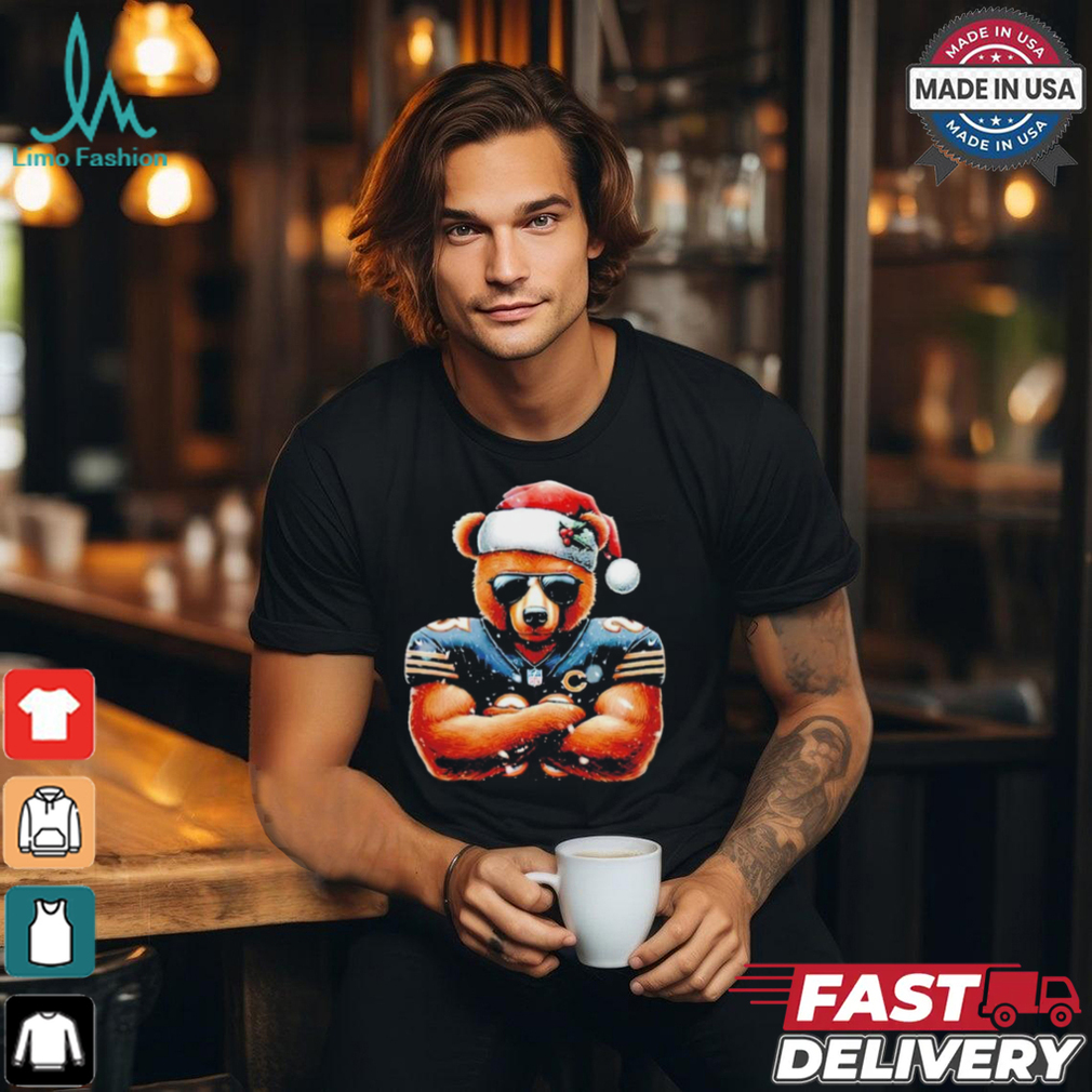 Bear with Santa hat Chicago Bears Merry Christmas shirt Bear with Santa hat Chicago Bears Merry Christmas shirt