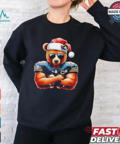 Bear with Santa hat Chicago Bears Merry Christmas shirt