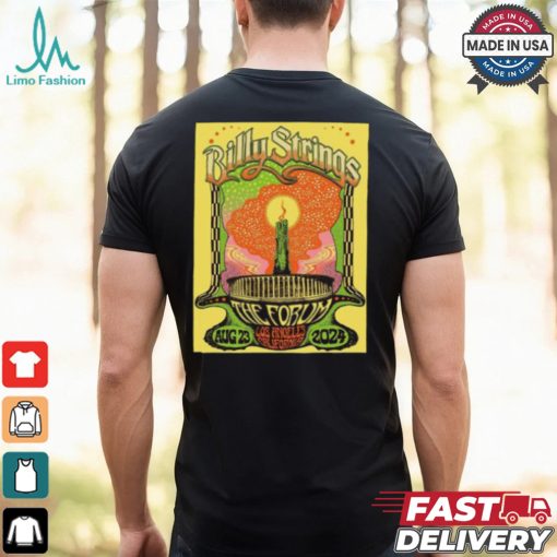 Billy Strings Artwork Candle Night 1 Poster For Show Music At The Forum In Los Angeles California On August 23 2024 Art By Fez Moreno Classic T Shirt