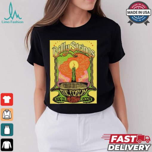 Billy Strings Artwork Candle Night 1 Poster For Show Music At The Forum In Los Angeles California On August 23 2024 Art By Fez Moreno Classic T Shirt