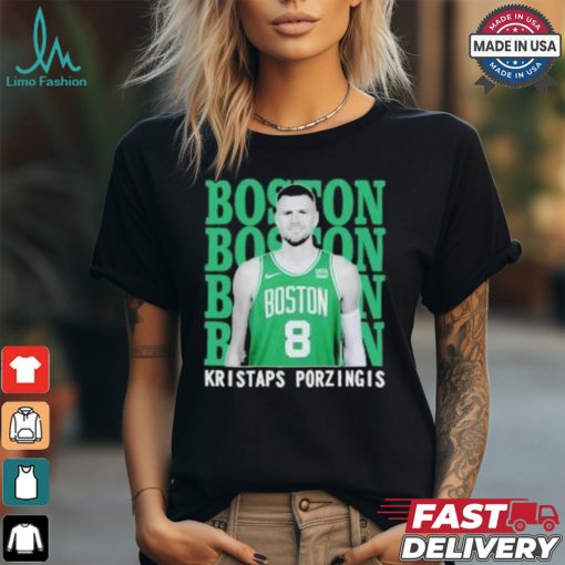 Boston Celtics Kristaps Porzingis Latvian professional basketball player T Shirt