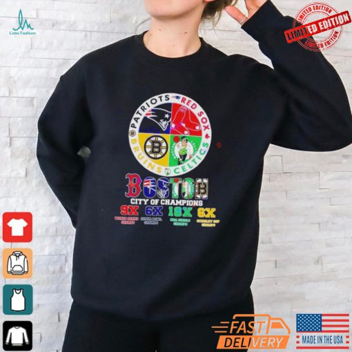 Boston Red Sox – Boston Celtics – New England Patriots – Boston Bruins Boston City Of Champions T Shirt