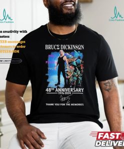 Bruce Dickinson 48th Anniversary 1976 2024 Thank You For The Memories T Shirt
