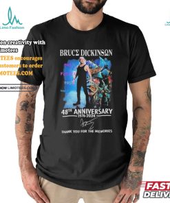 Bruce Dickinson 48th Anniversary 1976 2024 Thank You For The Memories T Shirt