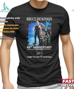 Bruce Dickinson 48th Anniversary 1976 2024 Thank You For The Memories T Shirt