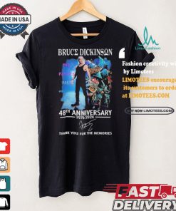 Bruce Dickinson 48th Anniversary 1976 2024 Thank You For The Memories T Shirt