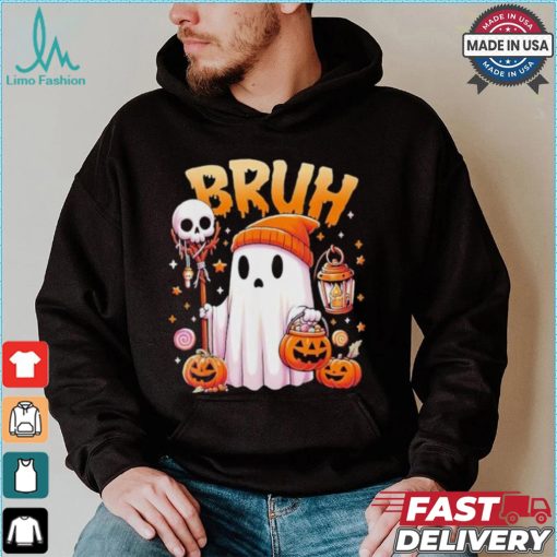 Bruh Ghost Halloween Cute Ghost Trick Or Treat Candy Kids T shirt