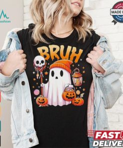 Bruh Ghost Halloween Cute Ghost Trick Or Treat Candy Kids T shirt