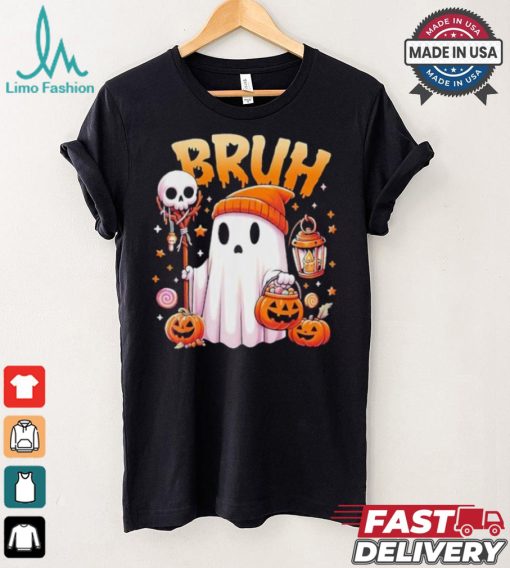Bruh Ghost Halloween Cute Ghost Trick Or Treat Candy Kids T shirt
