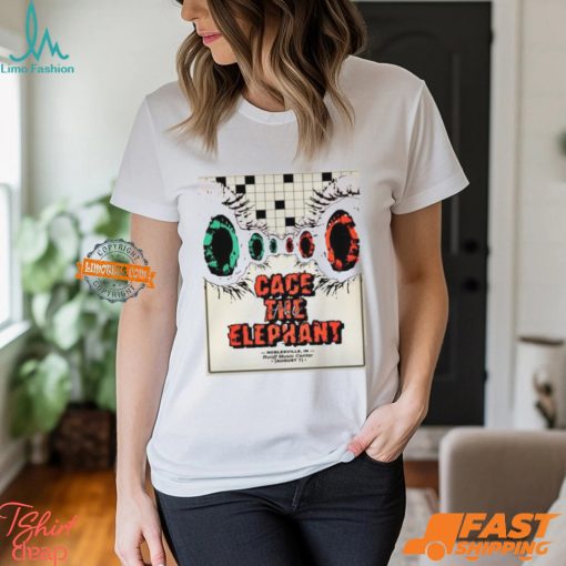 Cage the elephant aug 7 2024 ruoff music center noblesville in poster shirt