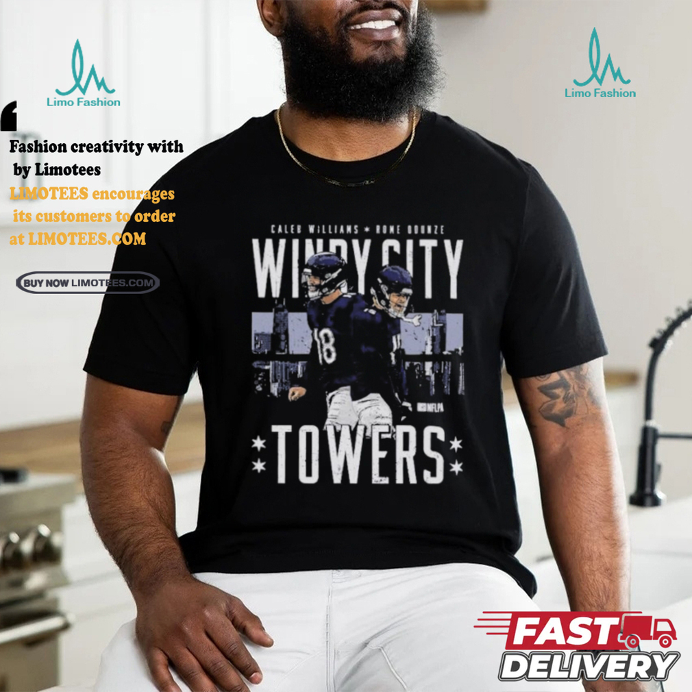 Caleb Williams and Rome Odunze Chicago Bears Windy City Towers shirt