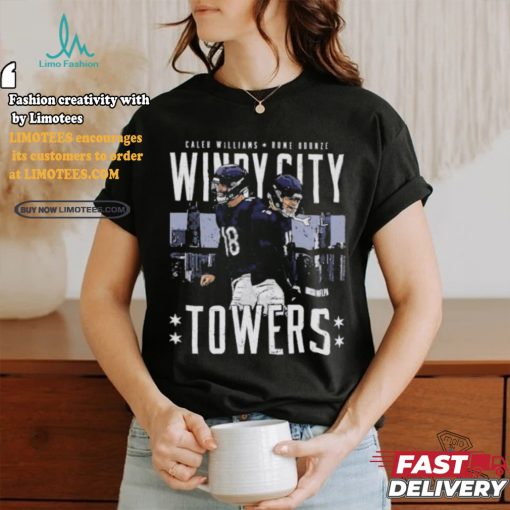 Caleb Williams and Rome Odunze Chicago Bears Windy City Towers shirt