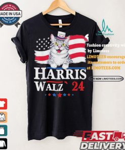 Cat Ladies For Harris Walz 2024 For President Kamala Cat T shirt