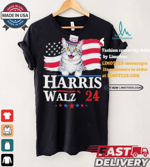 Cat Ladies For Harris Walz 2024 For President Kamala Cat T shirt