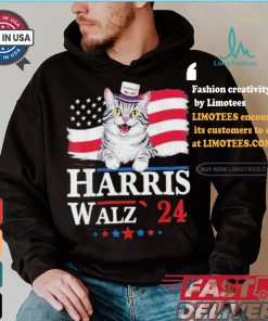 Cat Ladies For Harris Walz 2024 For President Kamala Cat T shirt