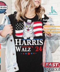 Cat Ladies For Harris Walz 2024 For President Kamala Cat T shirt