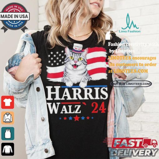 Cat Ladies For Harris Walz 2024 For President Kamala Cat T shirt