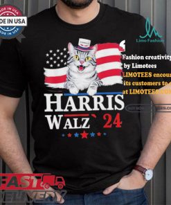 Cat Ladies For Harris Walz 2024 For President Kamala Cat T shirt