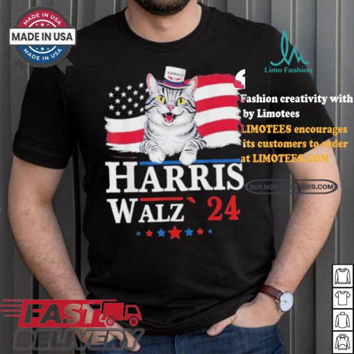 Cat Ladies For Harris Walz 2024 For President Kamala Cat T shirt
