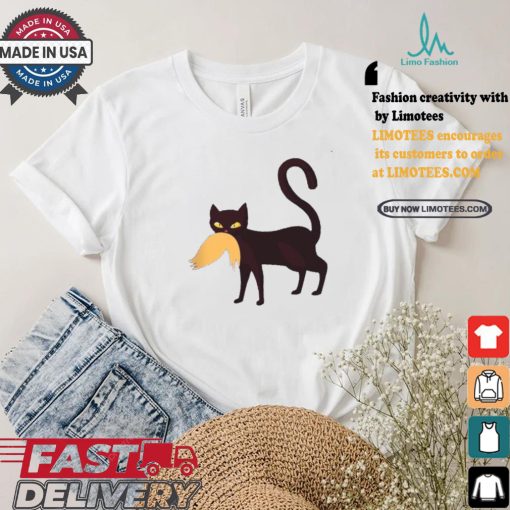 Cat Ladies For Kamala Harris Cat Bites Trump Hair Voting Harris For 47th Us President T shirt